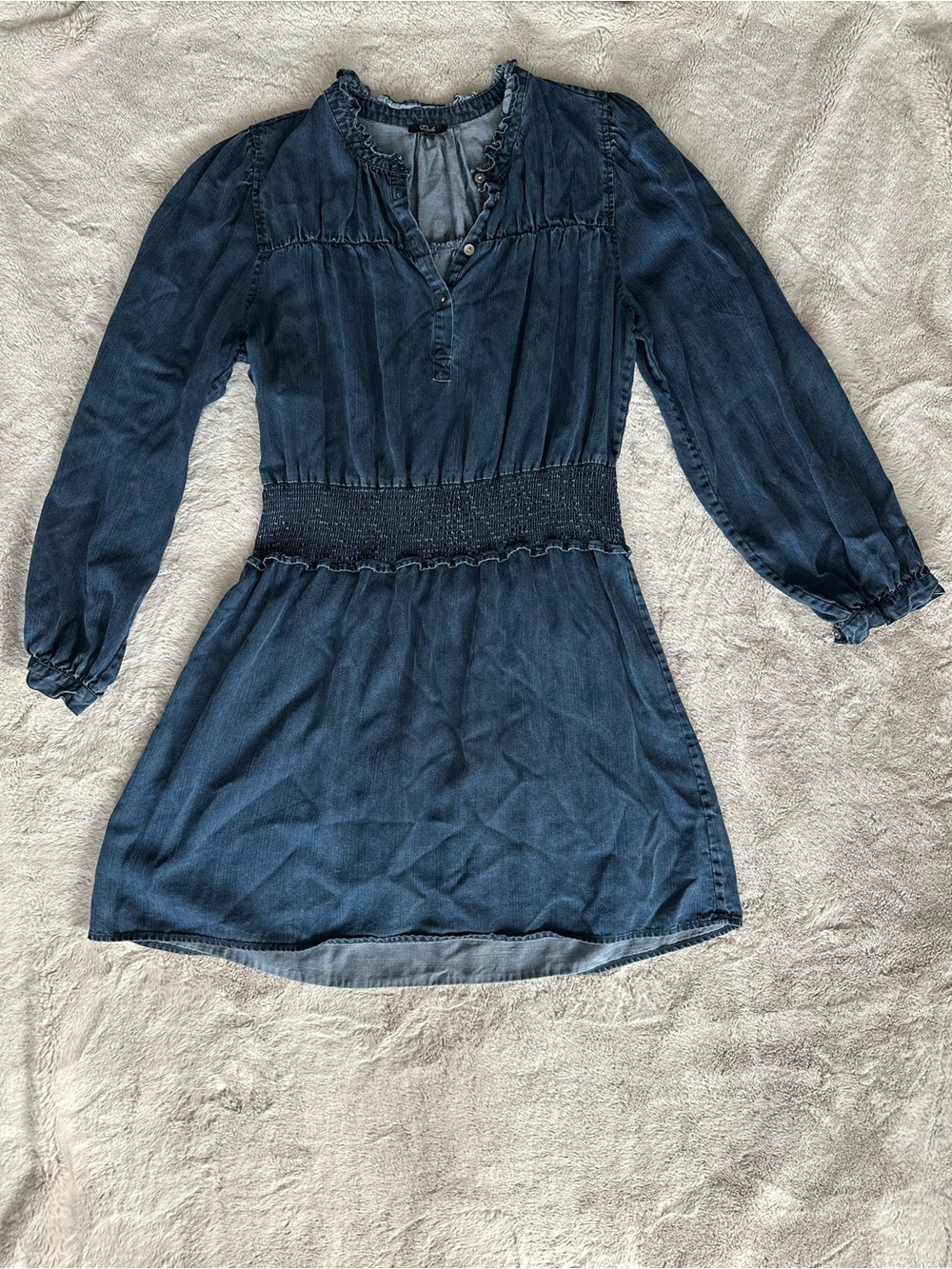 Rails Shawna, Smock-Waist, Jean Dress; Size L